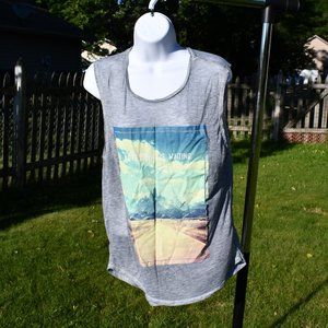 Women's Grey "Adventure Is Waiting" Graphic Tank Top